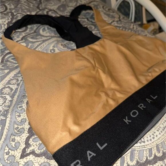 Koral Tan and Black Sports Bra - Picture 3 of 7